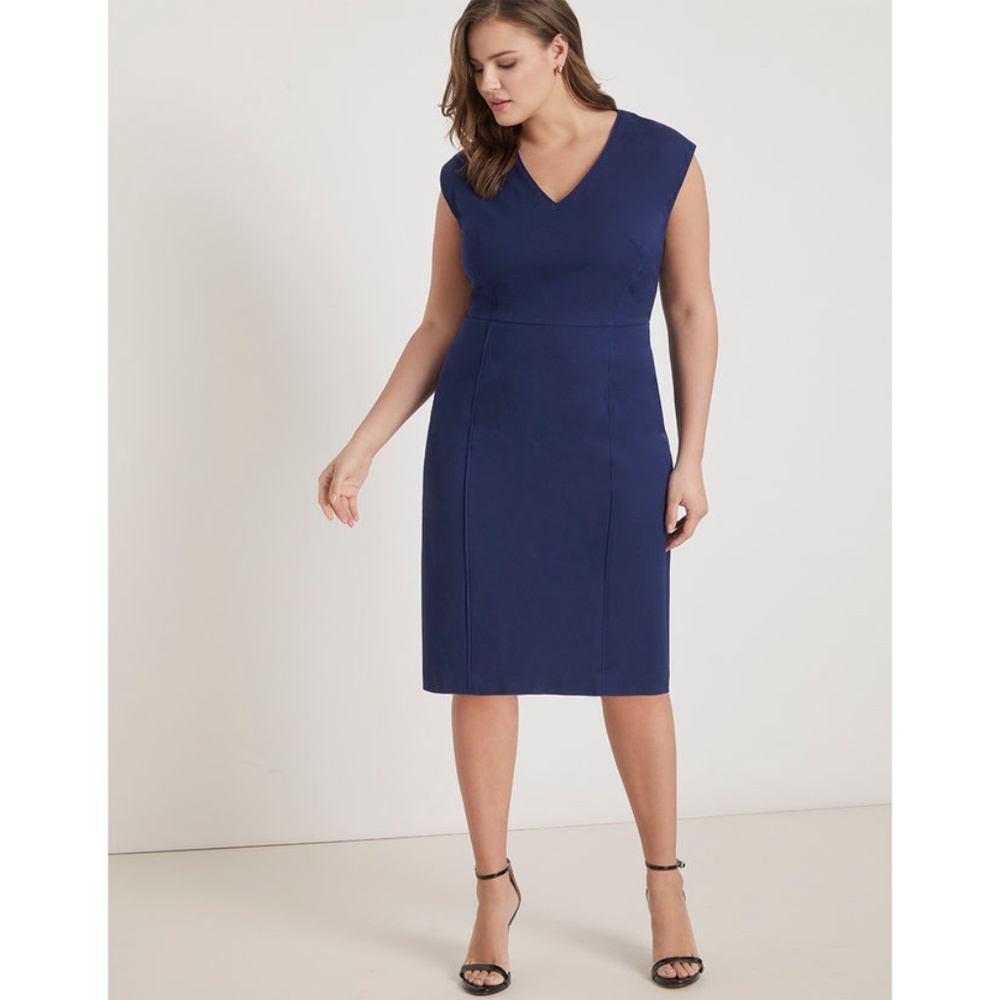 Eloquii Navy Midi Dress